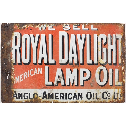 250 - Royal Daylight American Lamp Oil enamel advertising sign, 57cm x 36cm