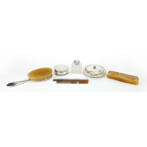 2249 - Edwardian and later silver dressing table items including brushes by Walker & Hall, various hallmark... 