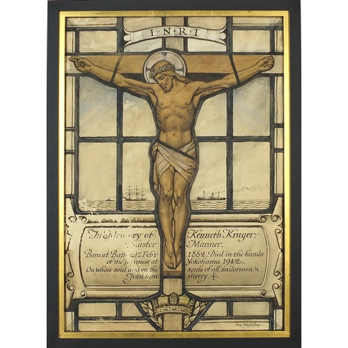 50 - George Edward Kruger Gray - Christ on the cross inscribed the memory of Kenneth Kruger, Master Marin... 