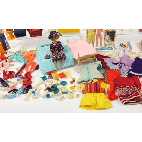 1918 - Collection of vintage doll's clothing and accessories including Sindy