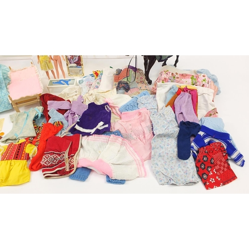 1918 - Collection of vintage doll's clothing and accessories including Sindy