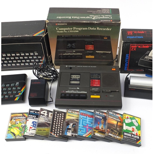 1964 - Vintage Sinclair ZX Spectrum computer with games, data recorder and ZX printer