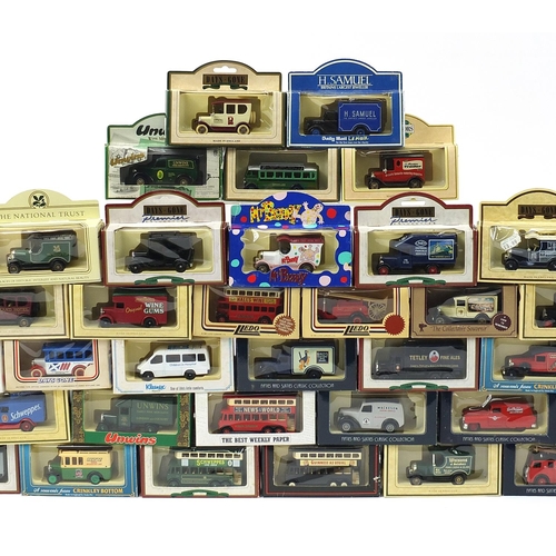 1976 - Fifty diecast advertising collector's vehicles with boxes including Days Gone, Promotors and Vanguar... 