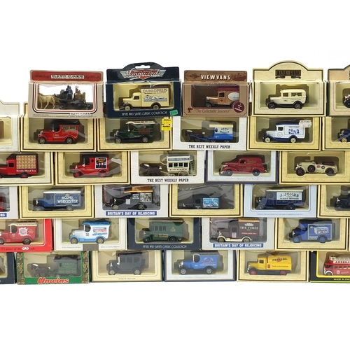 1975 - Fifty diecast advertising collector's vehicles with boxes including Days Gone, Vanguards and Lledo