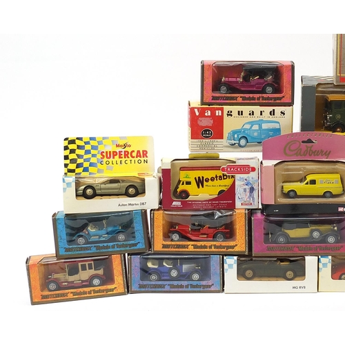 1981 - Collection of diecast vehicles with boxes, some advertising, including Corgi, Vanguards and Maisto S... 