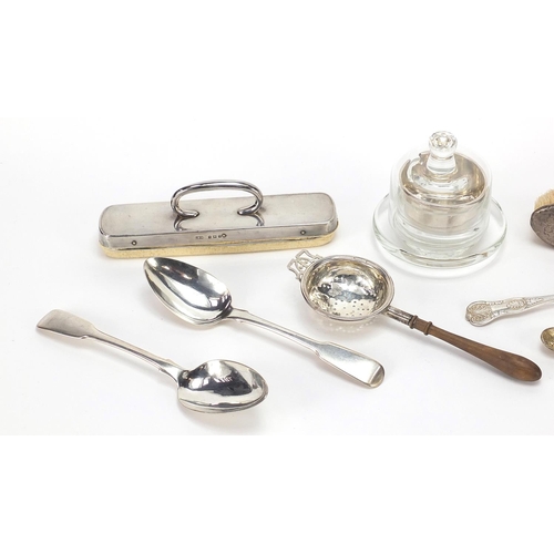 2251 - Georgian and later silver objects including a pair of tablespoons by Thomas Wilkes Barker London 180... 