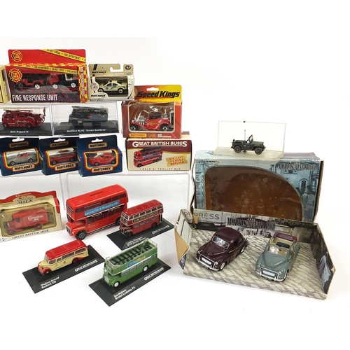 1978 - Collection of diecast vehicles, some with boxes, some advertising, including Great British Buses and... 