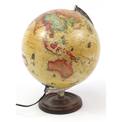 1904 - World Discover, vintage table globe lamp, 40cm high