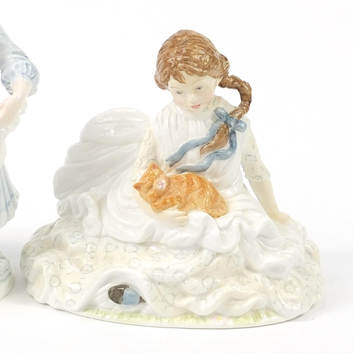 790 - Three collectable porcelain figures comprising Royal Worcester Safe at Last, limited edition no 1864... 