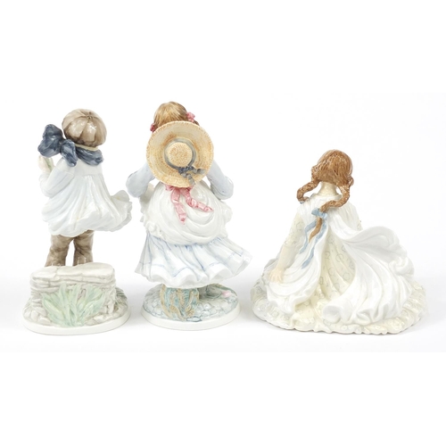 790 - Three collectable porcelain figures comprising Royal Worcester Safe at Last, limited edition no 1864... 