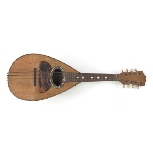 1987 - Italian inlaid rosewood melon shaped mandolin with Fratelli Tassinari paper label to the interior, 6... 