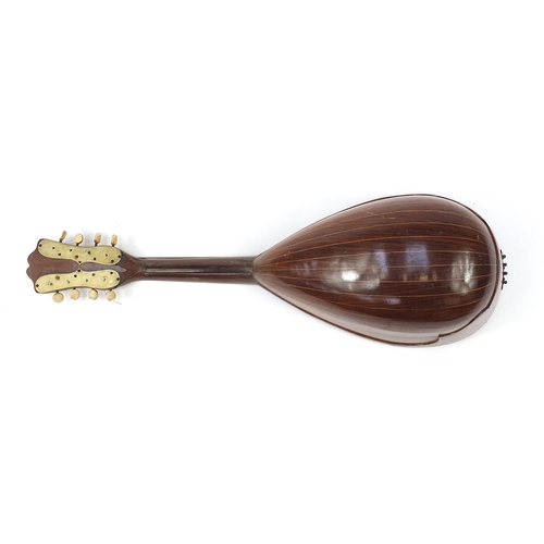 1987 - Italian inlaid rosewood melon shaped mandolin with Fratelli Tassinari paper label to the interior, 6... 