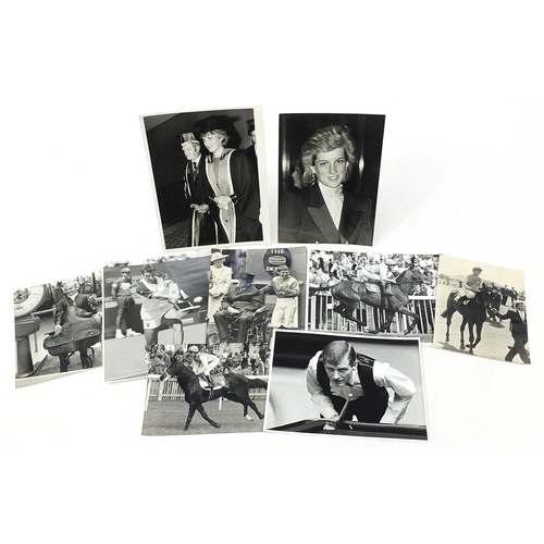 1873 - Black and white press photographs including Lady Diana Spencer and racehorses, various stamps and la... 