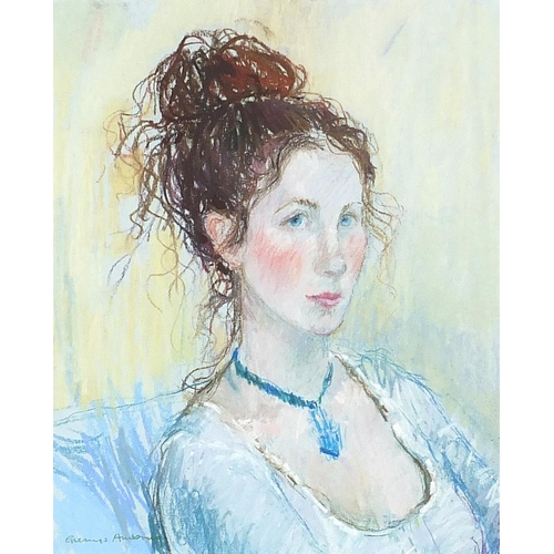 157 - Glenys Ambrus - Portrait of a female, signed pastel, mounted, framed and glazed, 28cm x 23cm excludi... 