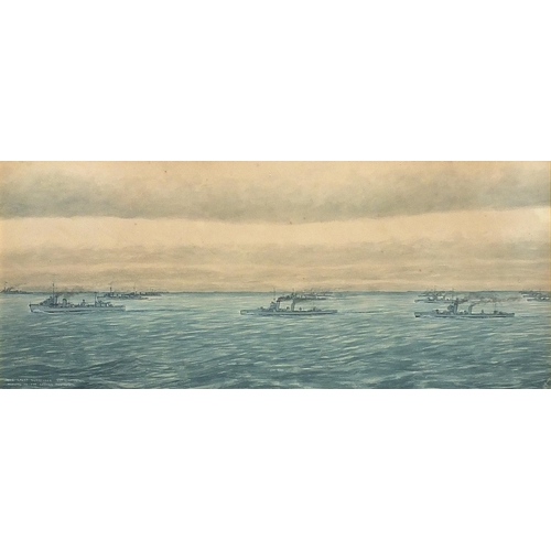 79 - Philip Thomson Gilchrist - The Great Surrender, Bringing in the German Destroyers, Scapa Flow, 1918,... 
