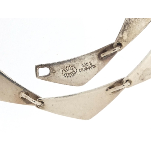 2284 - Bent Gabrielsen for Georg Jensen, Danish 925S sterling silver 'The Peaks' necklace, 40cm in length, ... 