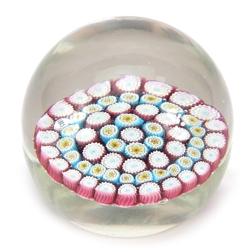 269 - Victorian millefiori glass paperweight with 1885 date cane, 7.5cm in diameter