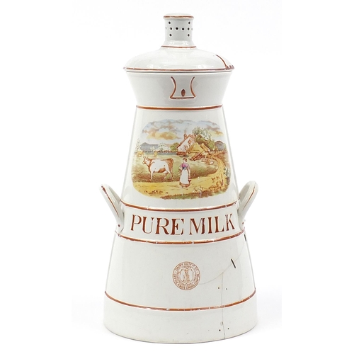 230 - Victorian Dairy Outfit Co Pure Milk advertising churn, 53cm high