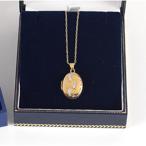 2794 - 9ct gold locket on a 9ct gold necklace 1.8g and a Swarovski Crystal starfish necklace