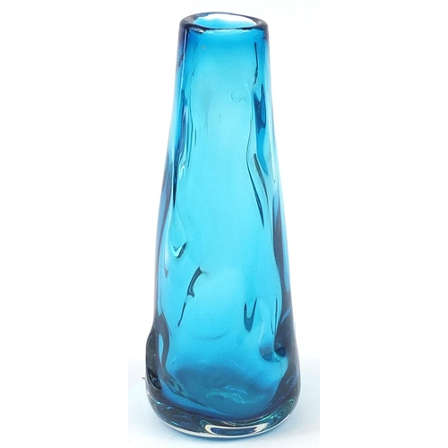 109 - Whitefriars aqua blue knobbly glass vase, 25cm high