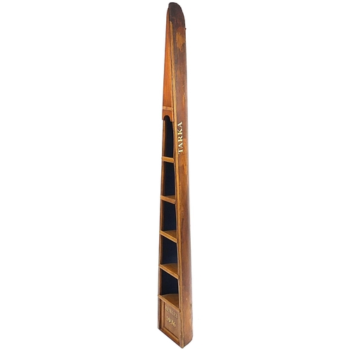 680 - Rowing interest canoe bookcase, Henley 1936 Tarka, 222cm high