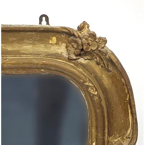 761 - Large ornate gilt framed overmantle mirror, 119cm x 100cm