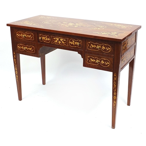 677 - Sorrento design writing desk with five drawers, 79cm H x 110cm W x 52cm D