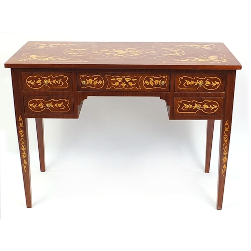 677 - Sorrento design writing desk with five drawers, 79cm H x 110cm W x 52cm D