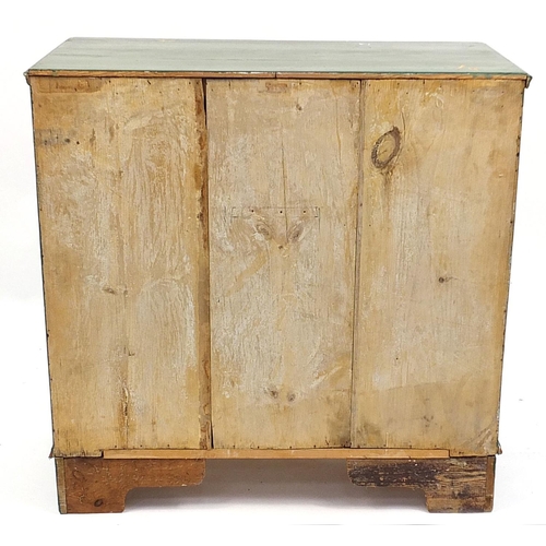 688 - Victorian painted pine four drawer chest, 82cm H x 83cm W x 43cm D