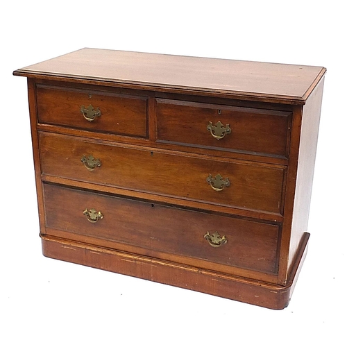 686 - Edwardian mahogany four drawer chest, 80cm H x 107cm W x 50cm D