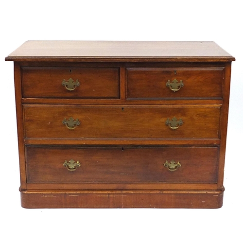 686 - Edwardian mahogany four drawer chest, 80cm H x 107cm W x 50cm D