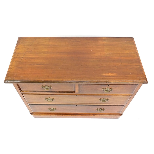 686 - Edwardian mahogany four drawer chest, 80cm H x 107cm W x 50cm D