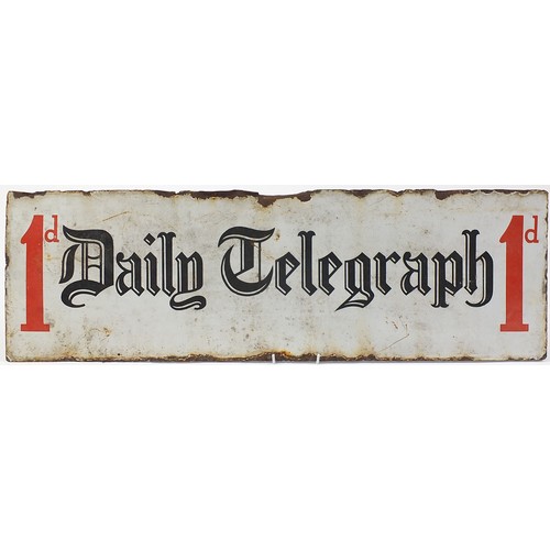 251 - Daily Telegraph enamel advertising sign, 89cm x 28cm