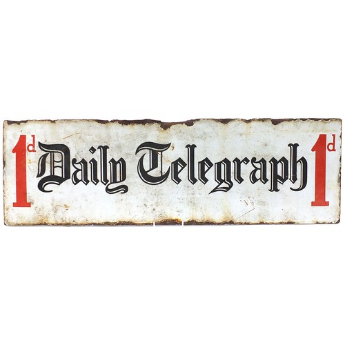 251 - Daily Telegraph enamel advertising sign, 89cm x 28cm