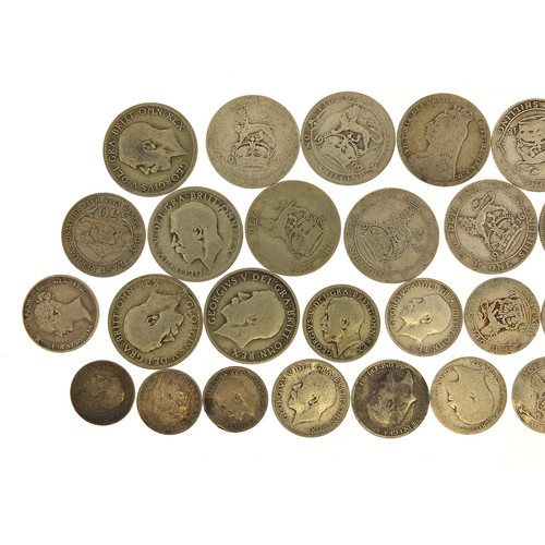 1876 - Silver coinage including three penny, 110g