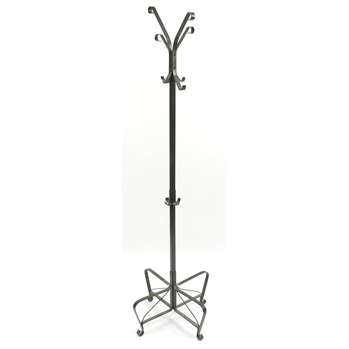 685a - Industrial style metal coat stand, 191cm high