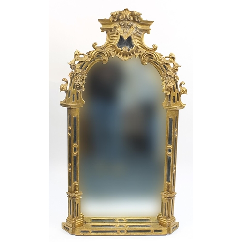 692a - 19th century style rectangular gilt framed mirror with acanthus leaf and floral decoration, 147.5cm ... 