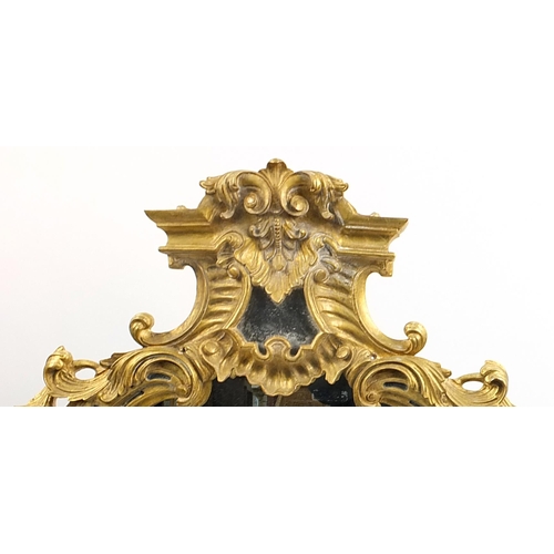 692a - 19th century style rectangular gilt framed mirror with acanthus leaf and floral decoration, 147.5cm ... 