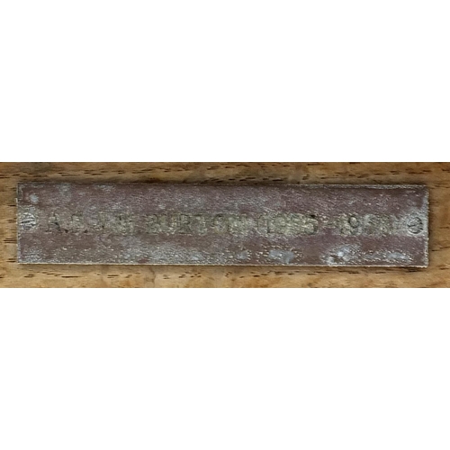761a - Vintage oak gymnasium bench with, 45cm H x 244cm W x 31cm D PROVENANCE: Boris Johnson's school Ashdo... 