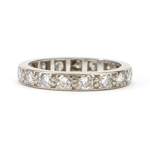 169 - Platinum diamond eternity ring, total diamond weight approximately 1.36ct, each diamond approximatel... 