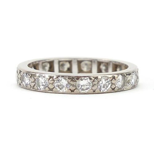 169 - Platinum diamond eternity ring, total diamond weight approximately 1.36ct, each diamond approximatel... 