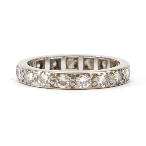 169 - Platinum diamond eternity ring, total diamond weight approximately 1.36ct, each diamond approximatel... 