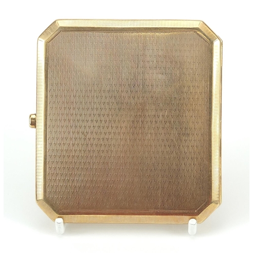 10 - George V 9ct gold engine turned cigarette case, Birmingham 1919, 8.6cm wide, 105.5g - this lot is so... 