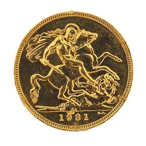 12 - George V 1931 gold sovereign, South Africa mint - this lot is sold without buyer’s premium, the hamm... 