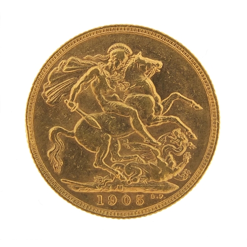 22 - Edward VII 1905 gold sovereign, Melbourne mint - this lot is sold without buyer’s premium, the hamme... 