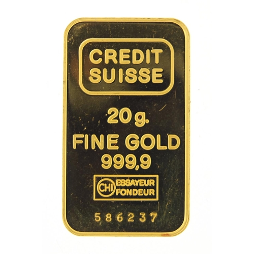 29 - Bahrain 999.9 fine gold 20g gold ingot - this lot is sold without buyer’s premium, the hammer price ... 