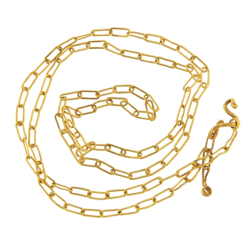 50 - High carat gold chain link necklace, indistinct marks, 42cm in length, 3.9g - this lot is sold witho... 