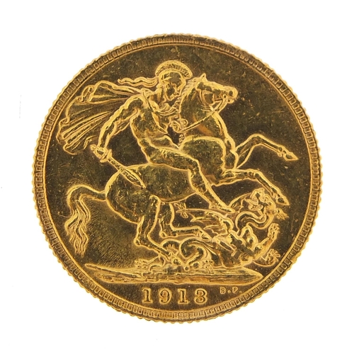 54 - George V 1913 gold sovereign - this lot is sold without buyer’s premium, the hammer price is the pri... 