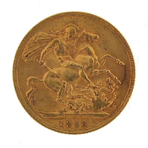 62 - George V 1913 gold sovereign - this lot is sold without buyer’s premium, the hammer price is the pri... 