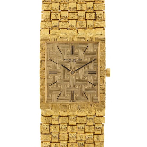 162 - Vacheron & Constantin, gentlemen's 18ct gold wristwatch with 18ct gold strap, the case 22mm wide, 72... 